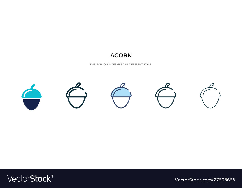 Acorn icon in different style two colored
