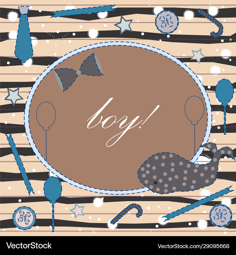 Baby boy birth announcement Royalty Free Vector Image