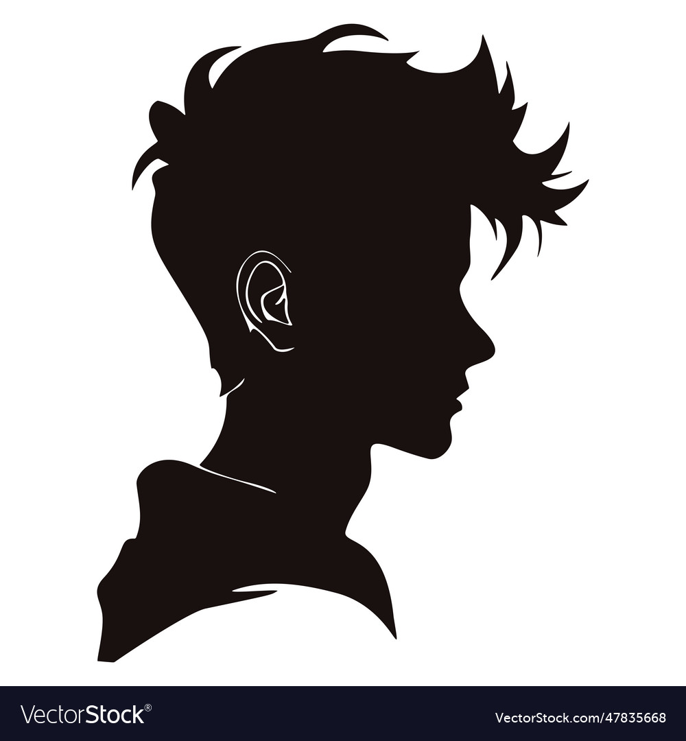 Boy profile silhouette Royalty Free Vector Image