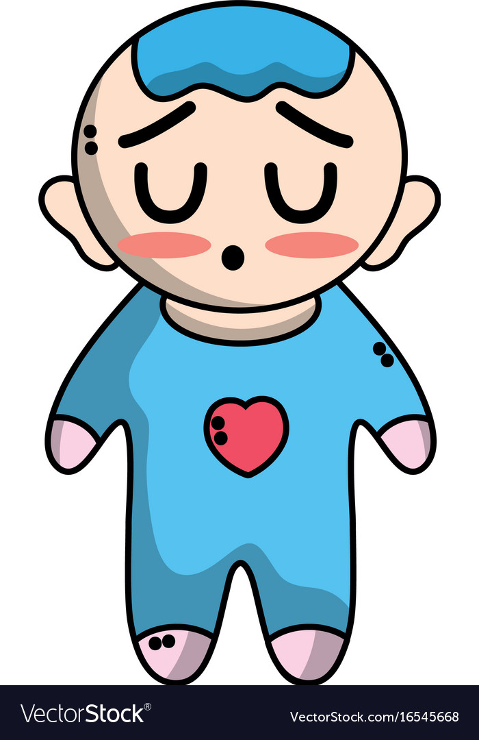 Cute Baby Boy With Hairstyle And Clothes Vector Image