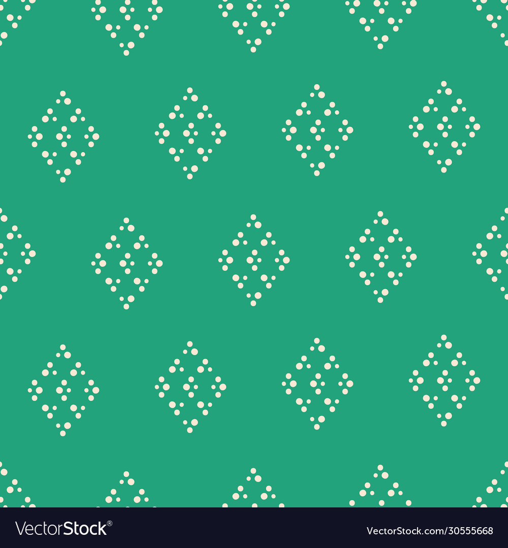 Green dotted rhombus seamless pattern