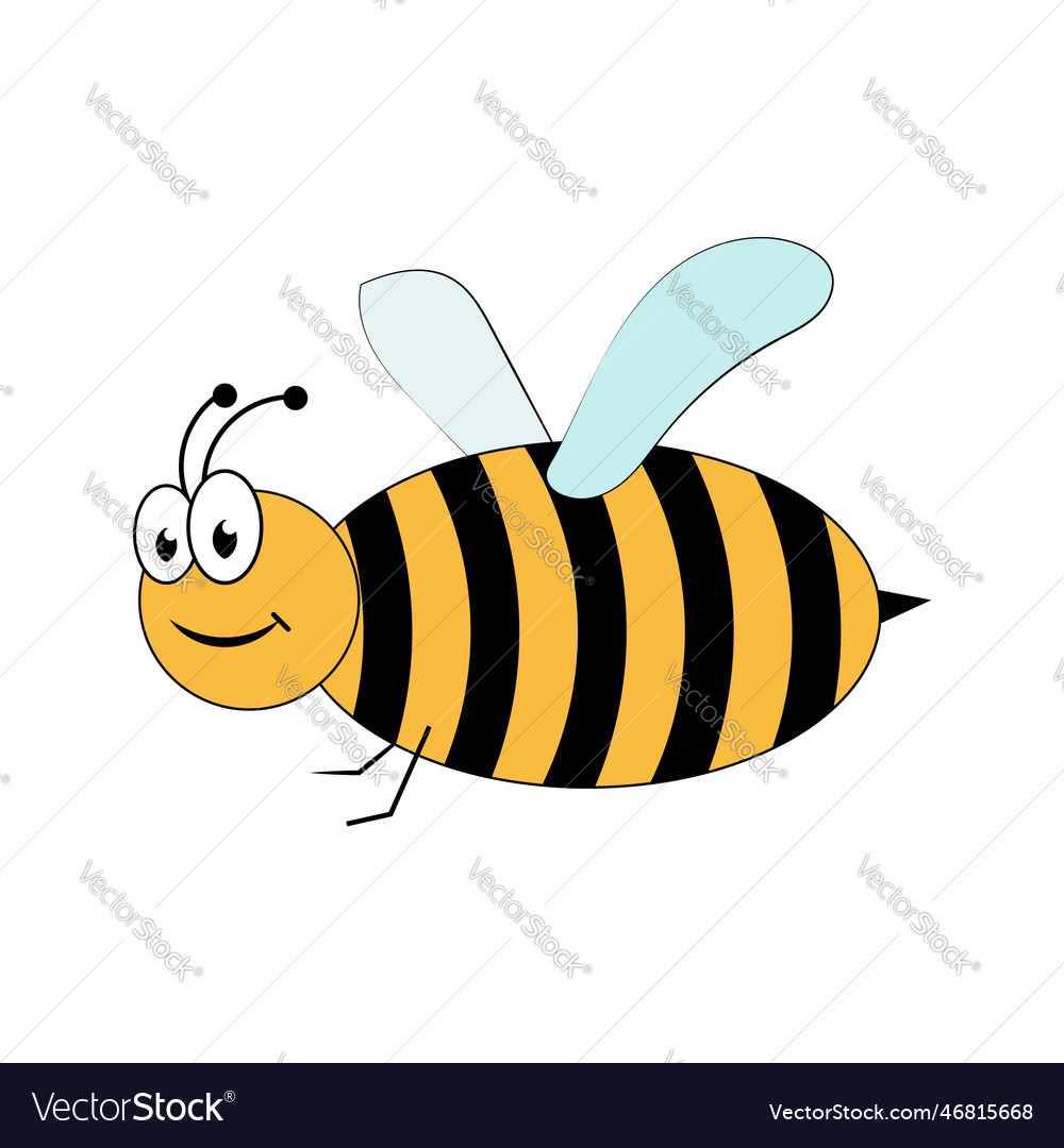 Hand draws cute honeybee isolated Royalty Free Vector Image