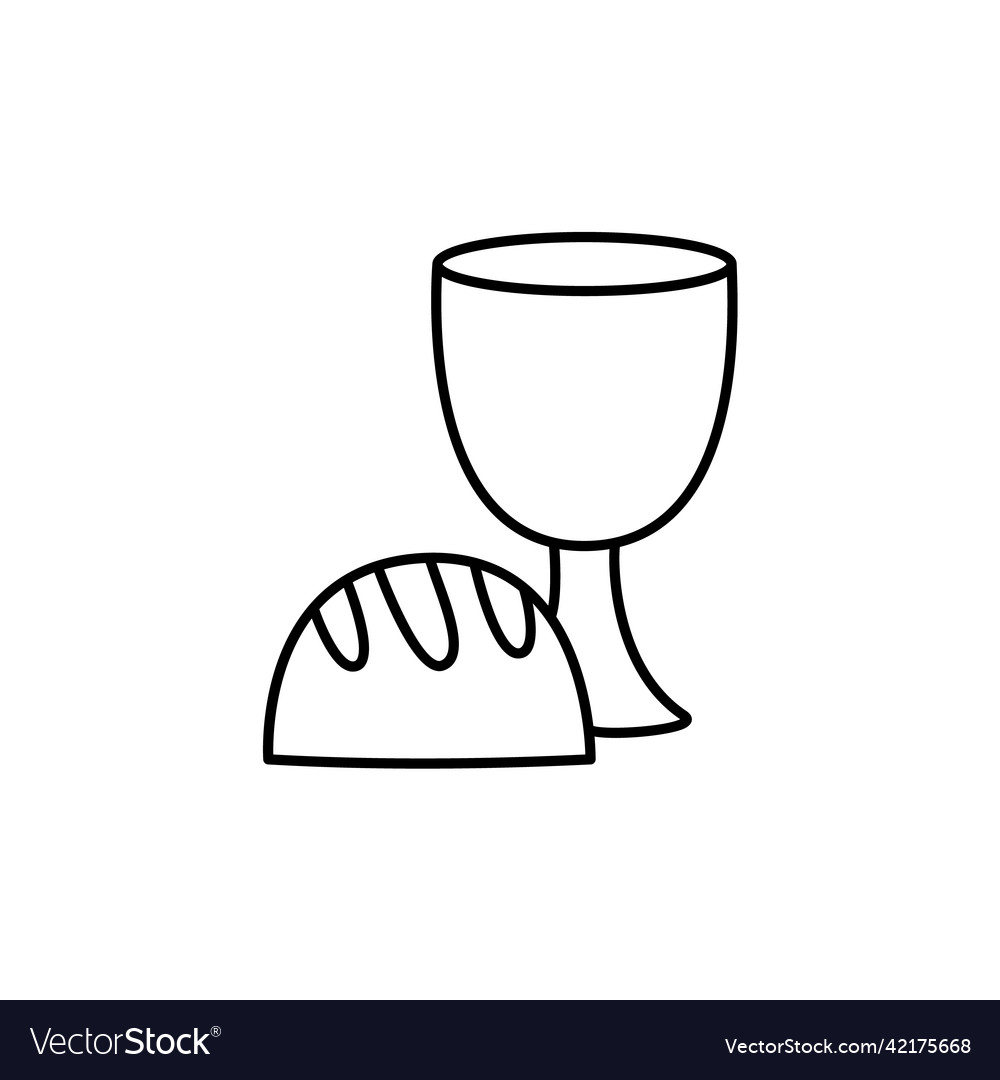 Holy christian communion line icon goblet Vector Image