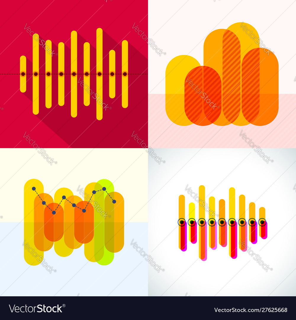 Infographics set with overlapping bars vector image Infographics set with overlapping bars