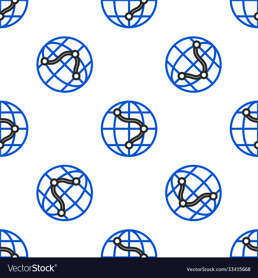 Line computer monitor and folded map with location vector image Line computer monitor and folded map with location