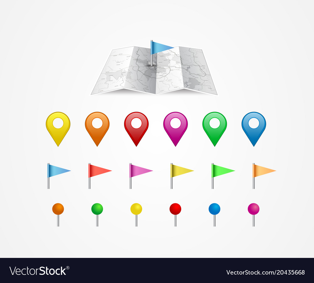 Map icon with pin pointers
