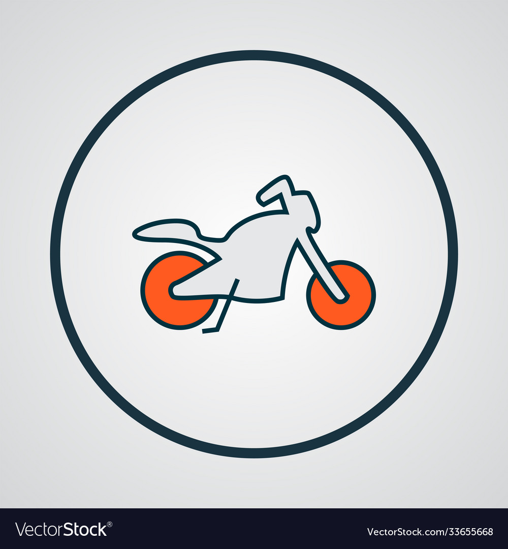 Motorcycle icon colored line symbol premium