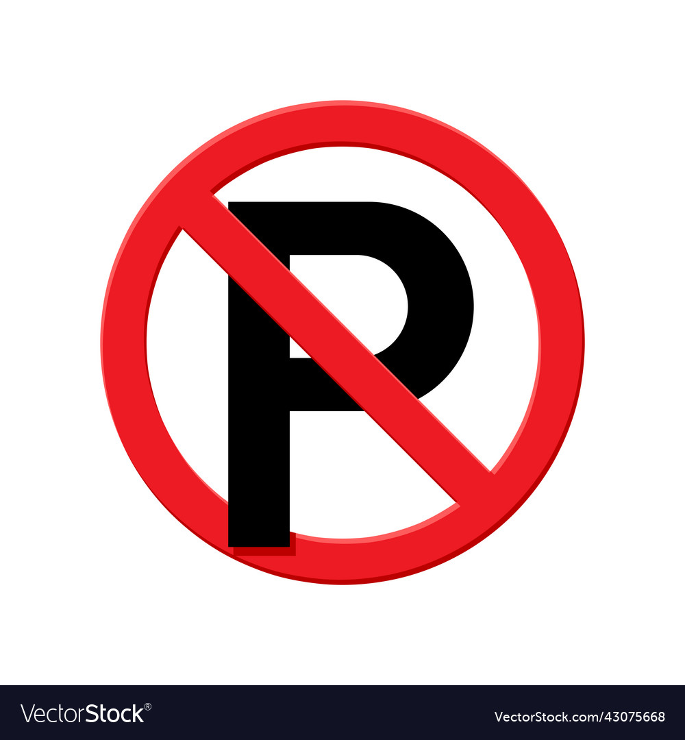 No parking traffic ban sign Royalty Free Vector Image