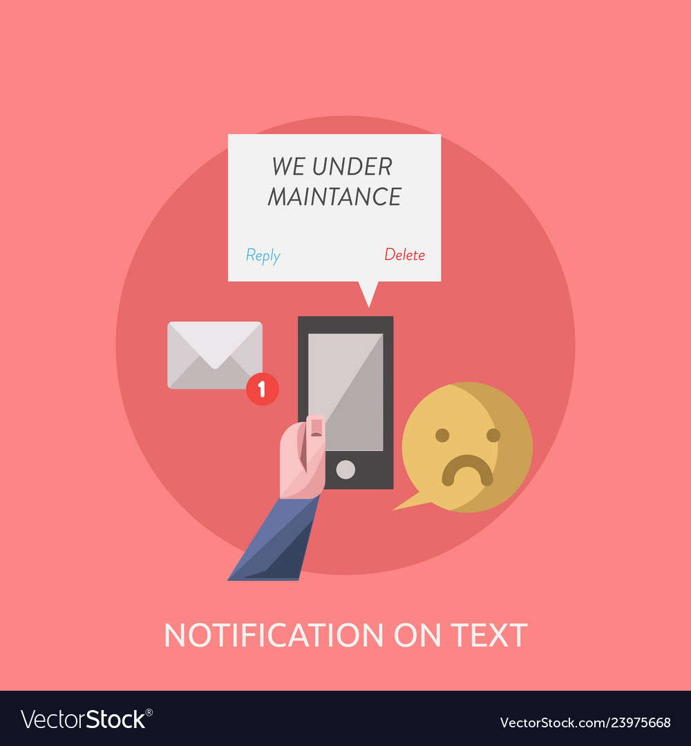 Notification on text conceptual design vector image Notification on text conceptual design