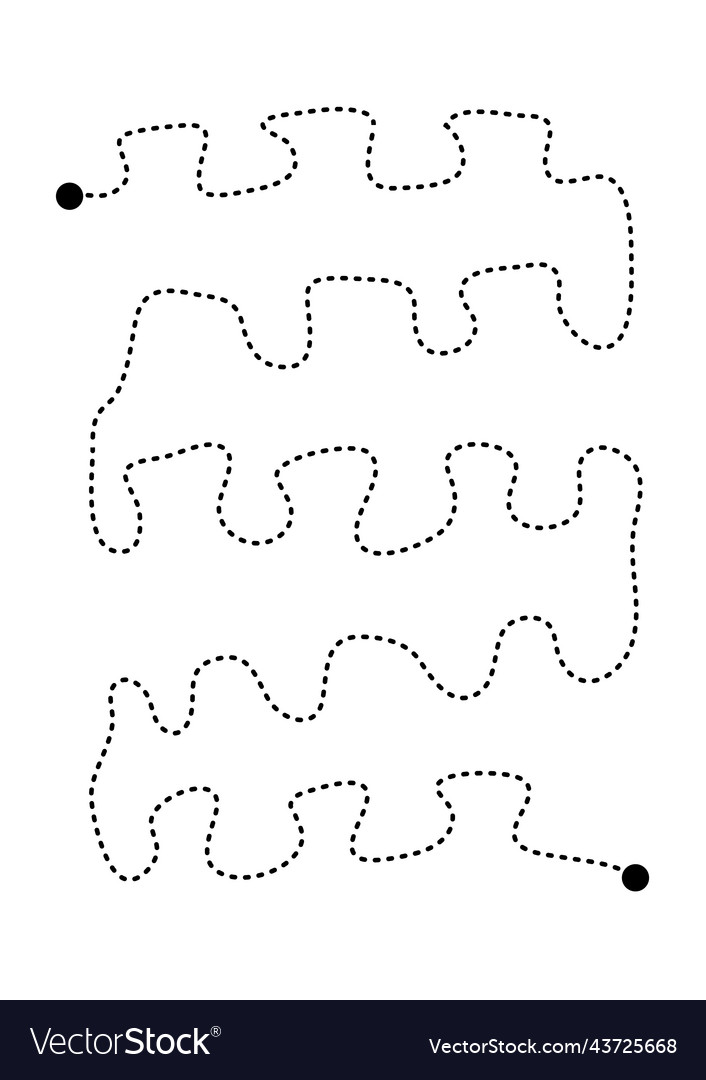 Prewriting tracing lines and curve shapes element vector image Prewriting tracing lines and curve shapes element