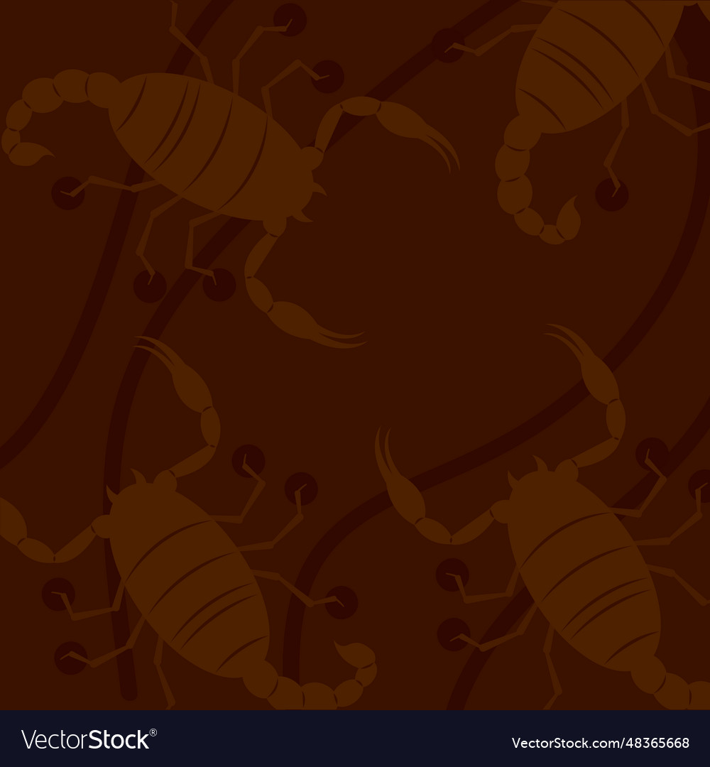 Seamless pattern background with scorpio insect
