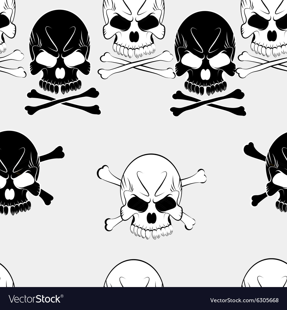 Seamless pattern with skulls