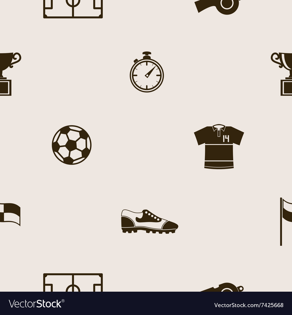 Seamless pattern with soccer icons