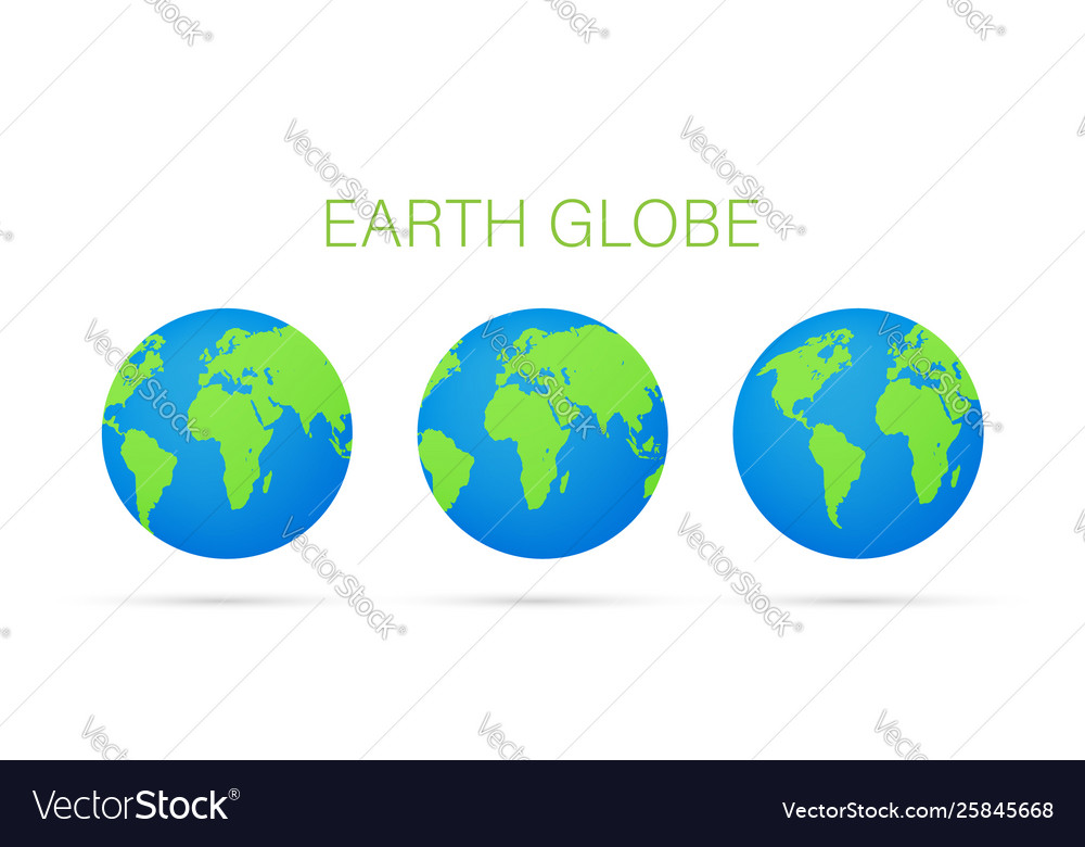 Set earth globes isolated on white background