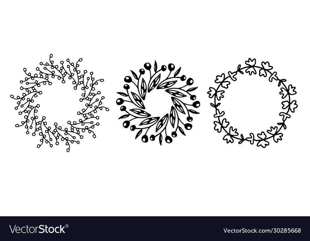 Set - frames with floral elements rustic vector image Set - frames with floral elements rustic