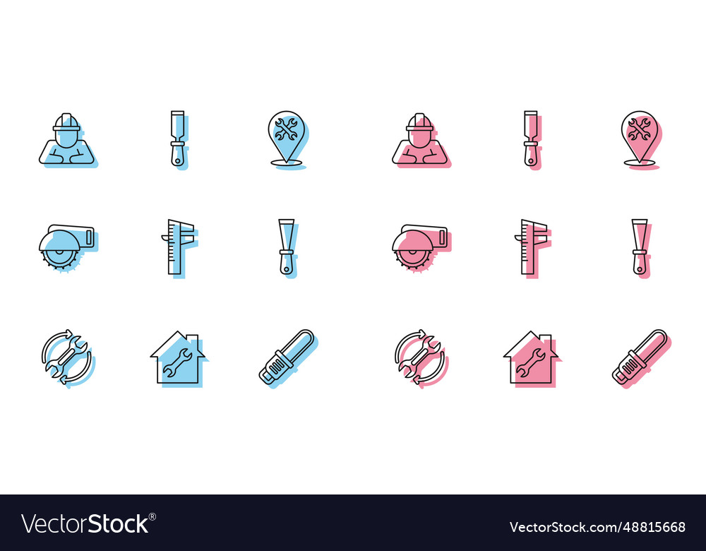 Set line wrench and arrows as workflow house