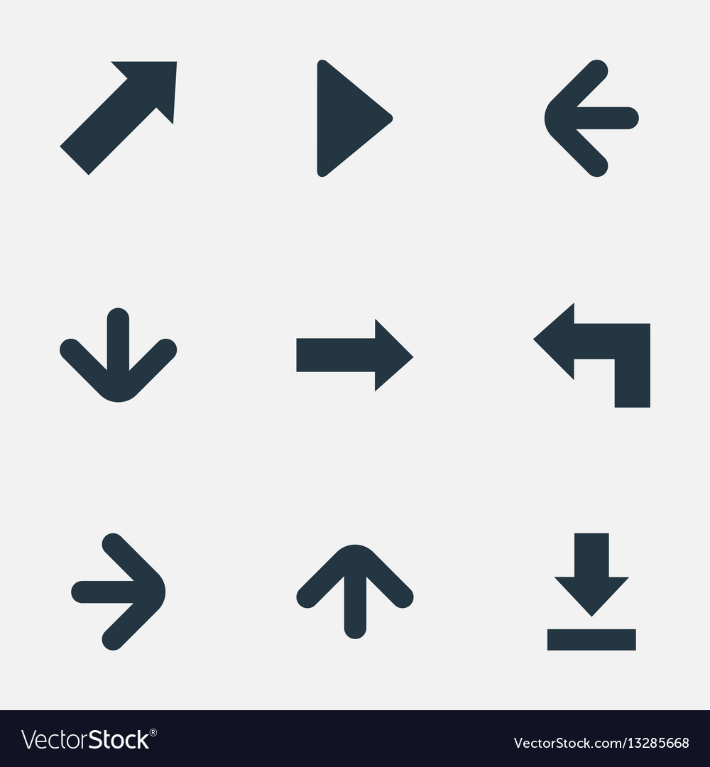 Set von 9 einfachen Zeiger-Symbolen finden Sie