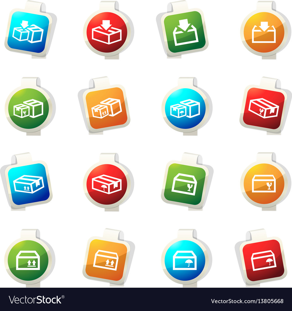 Simple icons set of box