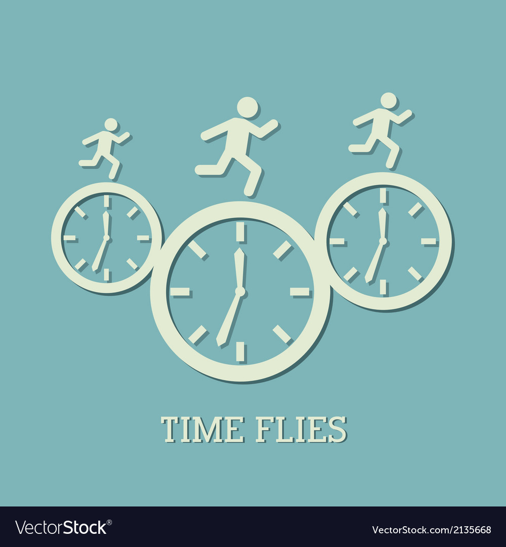 Time design over blue background Royalty Free Vector Image