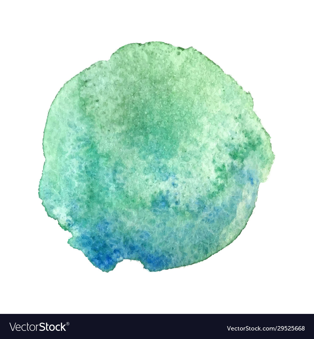 Turquoise watercolor stain vector image Turquoise watercolor stain