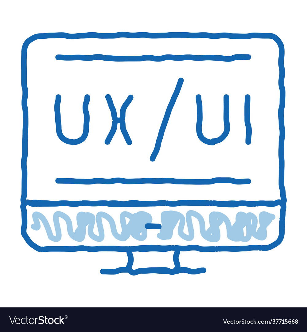 Ux ui design doodle icon hand drawn Royalty Free Vector