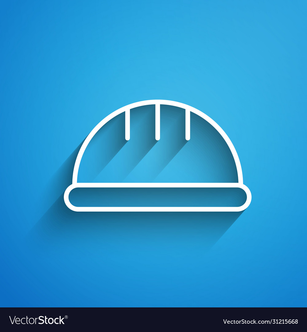 White line worker safety helmet icon isolated Vector Image