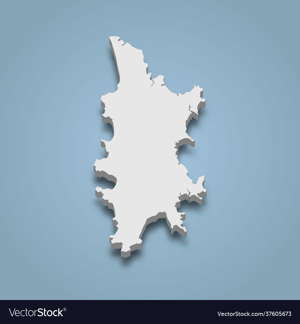 3d isometric map phuket is an island Royalty Free Vector