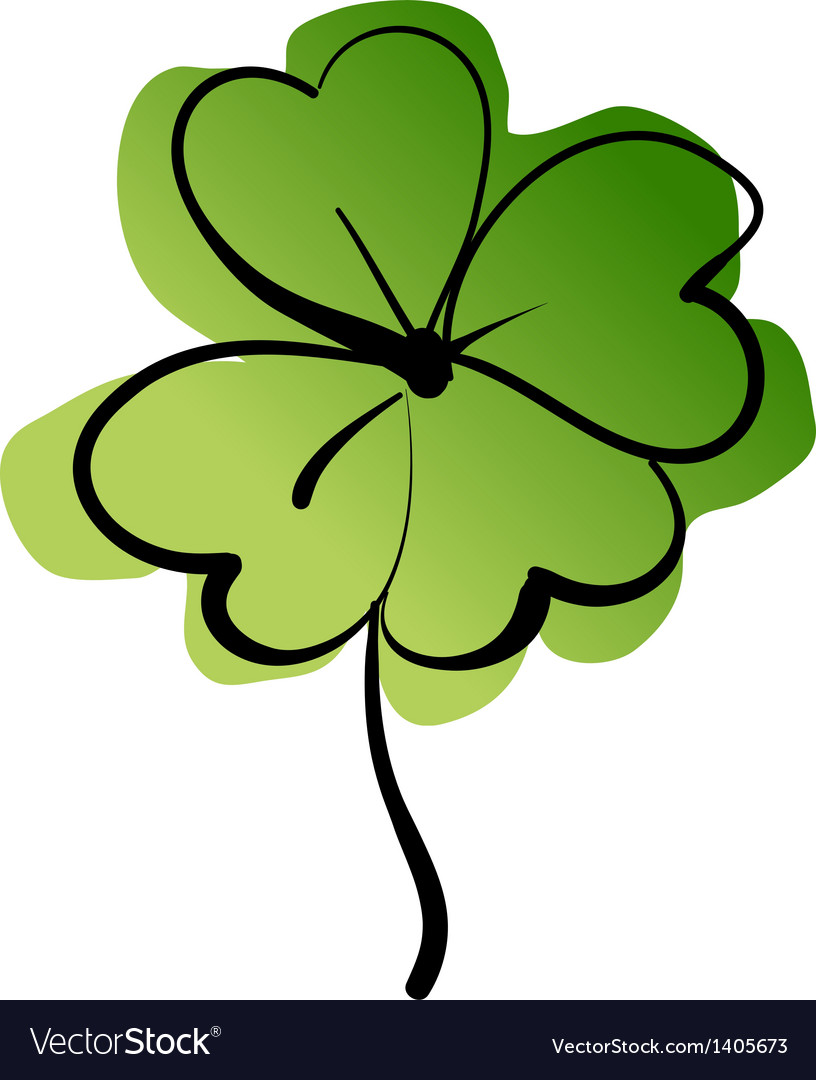 A four-leaved clover Royalty Free Vector Image