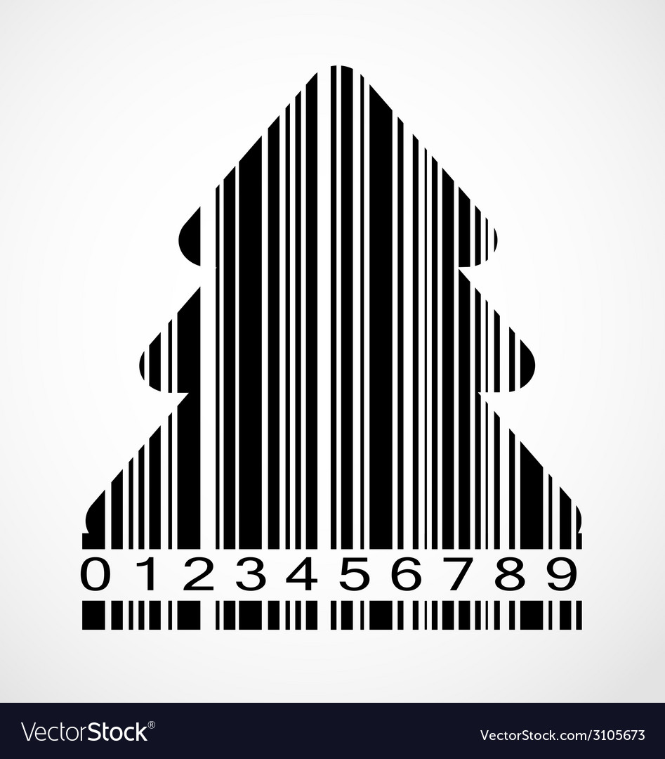 Barcode christmas tree image Royalty Free Vector Image