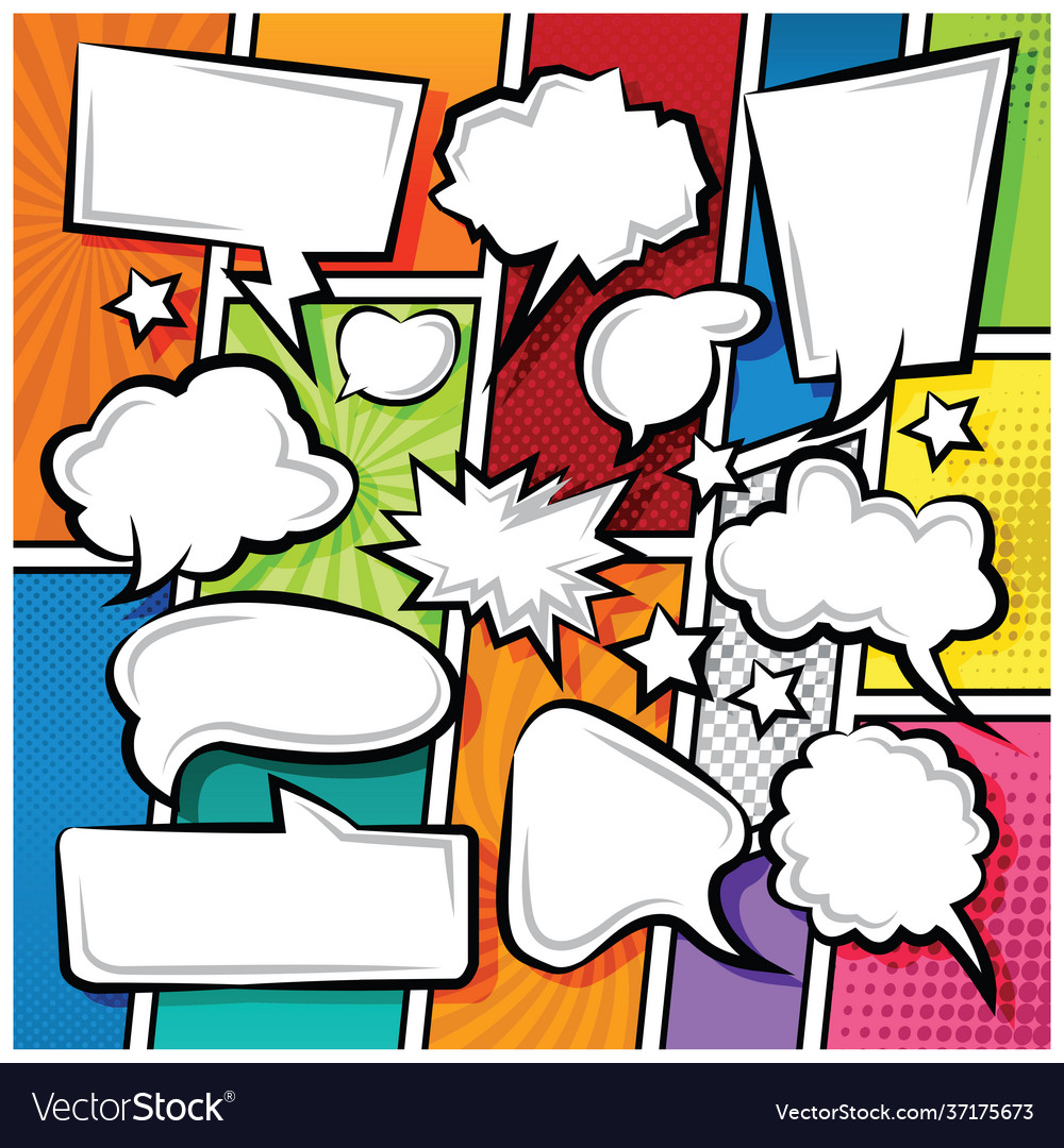 Comic bubble speech balloons cartoon