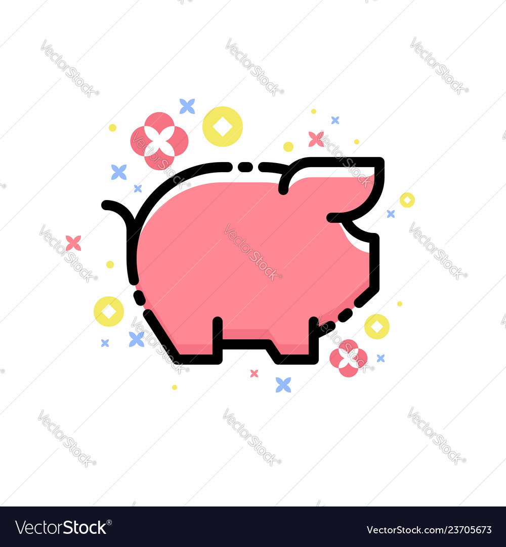 Cute Pink Pig with Decorative Elements