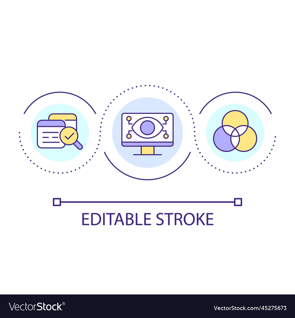 Data transparency loop concept icon vector image Data transparency loop concept icon