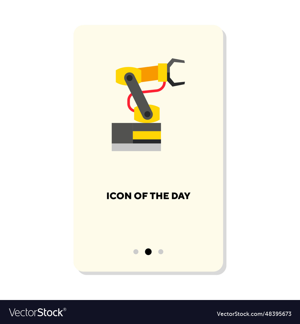 Empty robotic arm in action icon