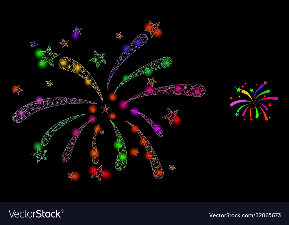 Fireworks - bright web net with glare spots