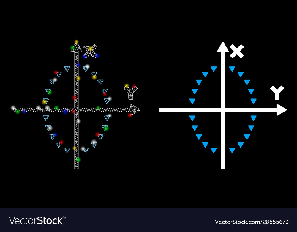 Flare mesh wire frame dotted ellipse plot icon vector image Flare mesh wire frame dotted ellipse plot icon