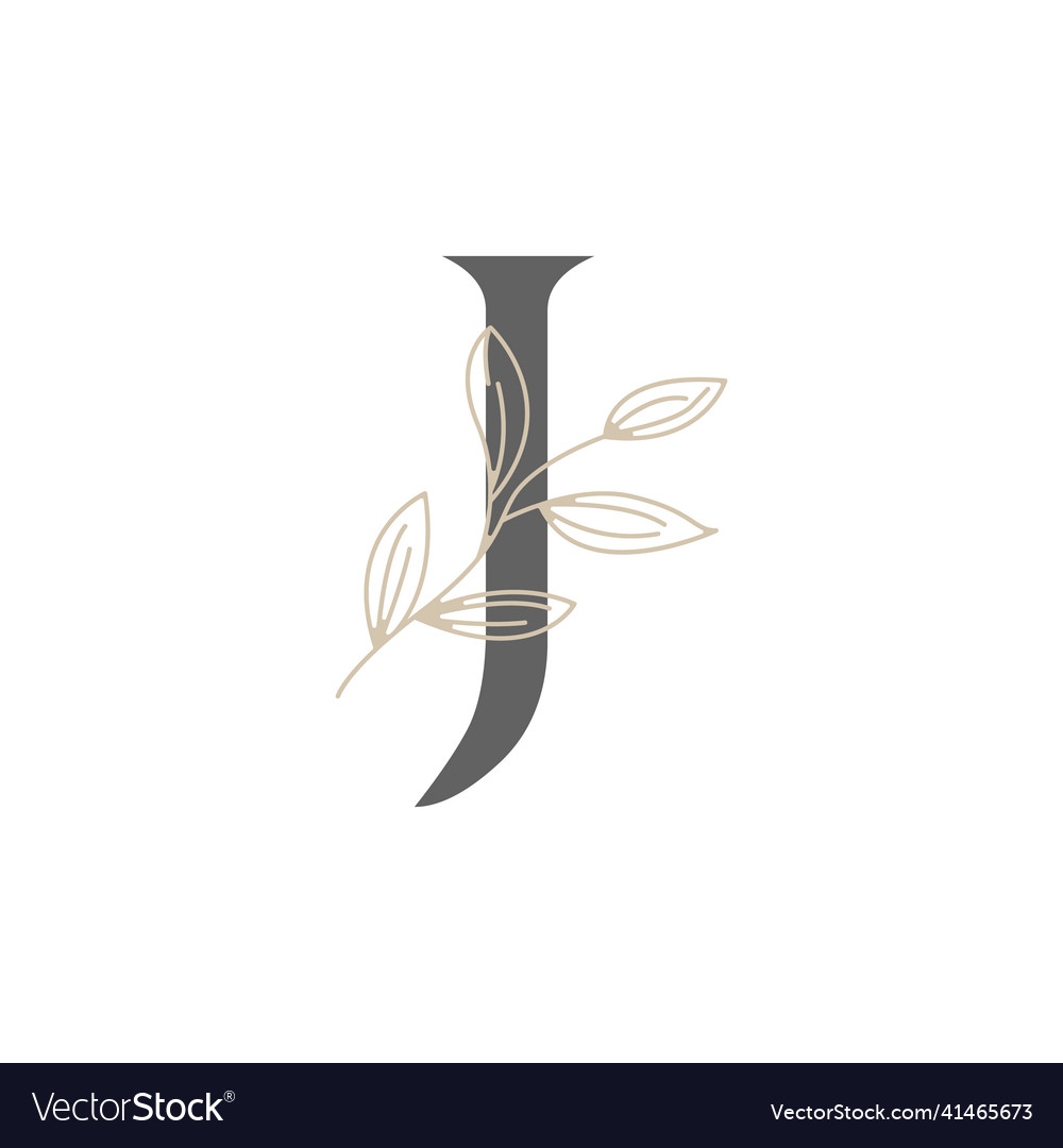 Initial letter j floral and botanical logo nature Vector Image