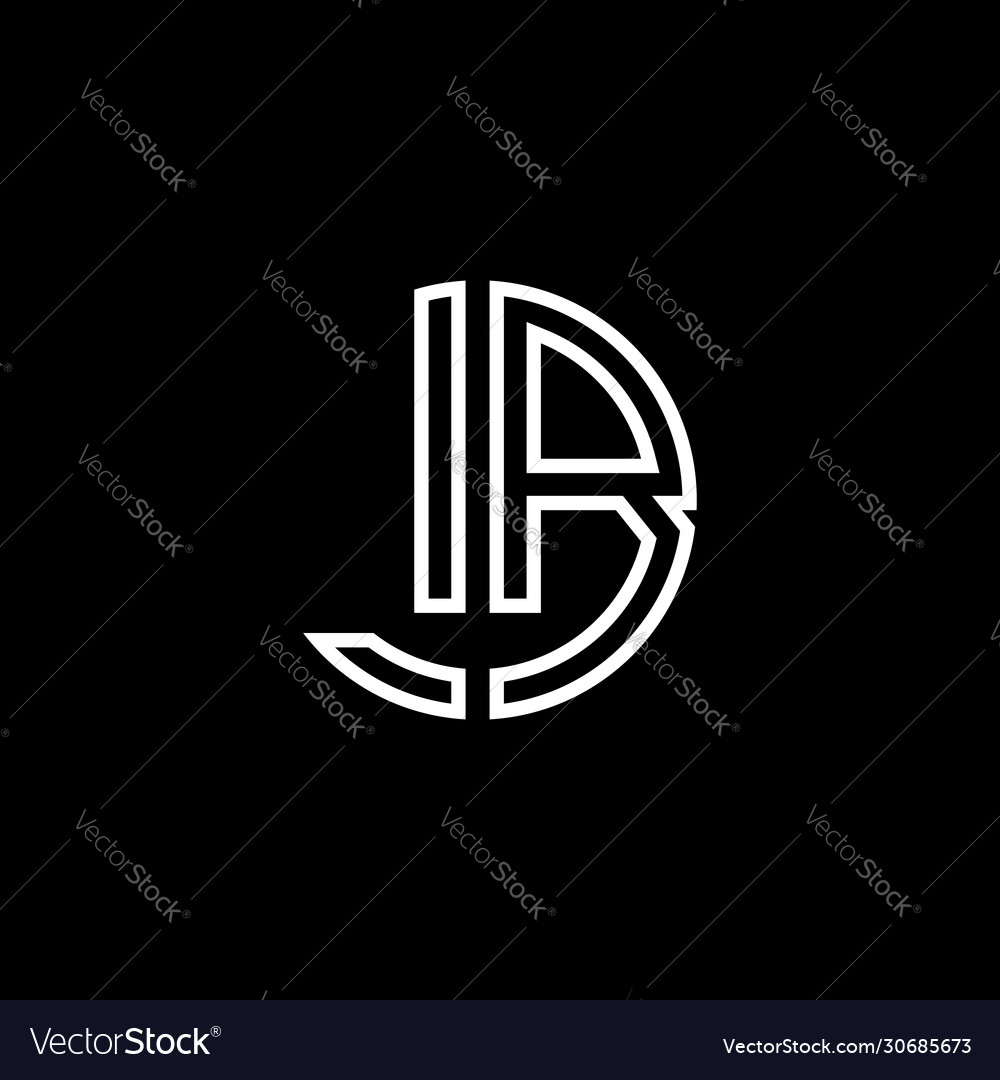 Lb monogram logo circle ribbon style outline