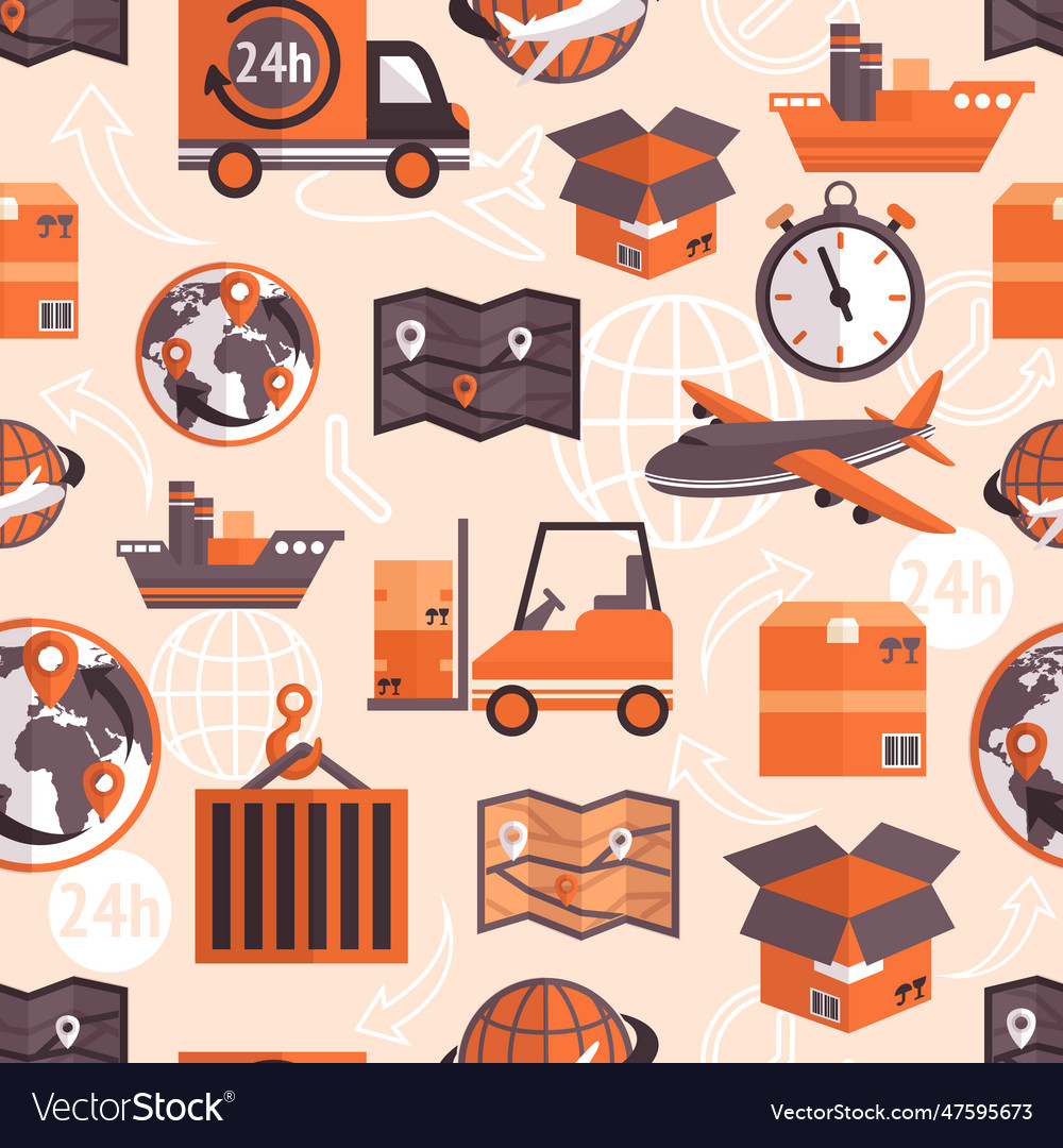 Logistic seamless pattern Vector Image Logistic seamless pattern