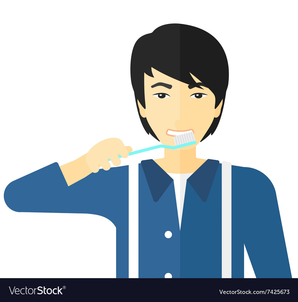 Man brushing teeth Royalty Free Vector Image - VectorStock