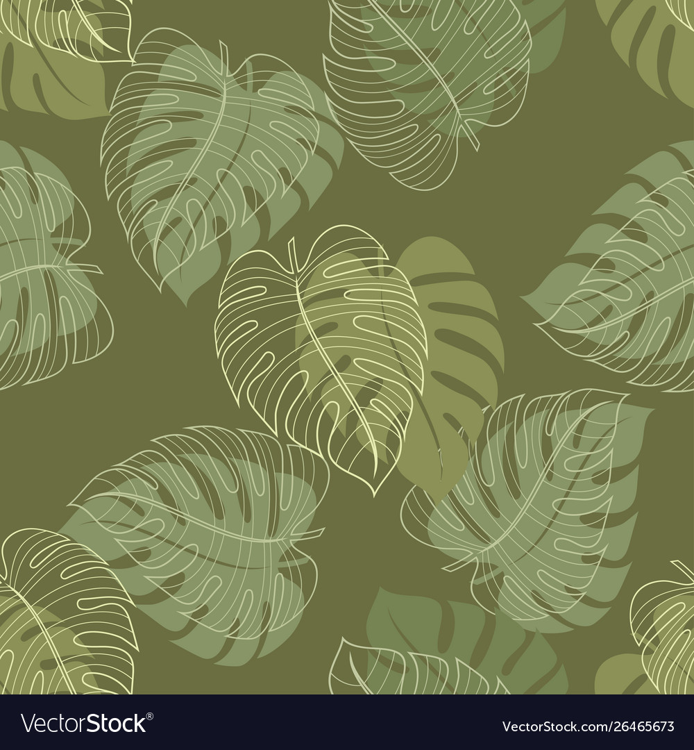 Monstera leaf seamless pattern