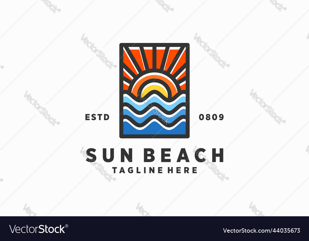 Ocean beach logo design