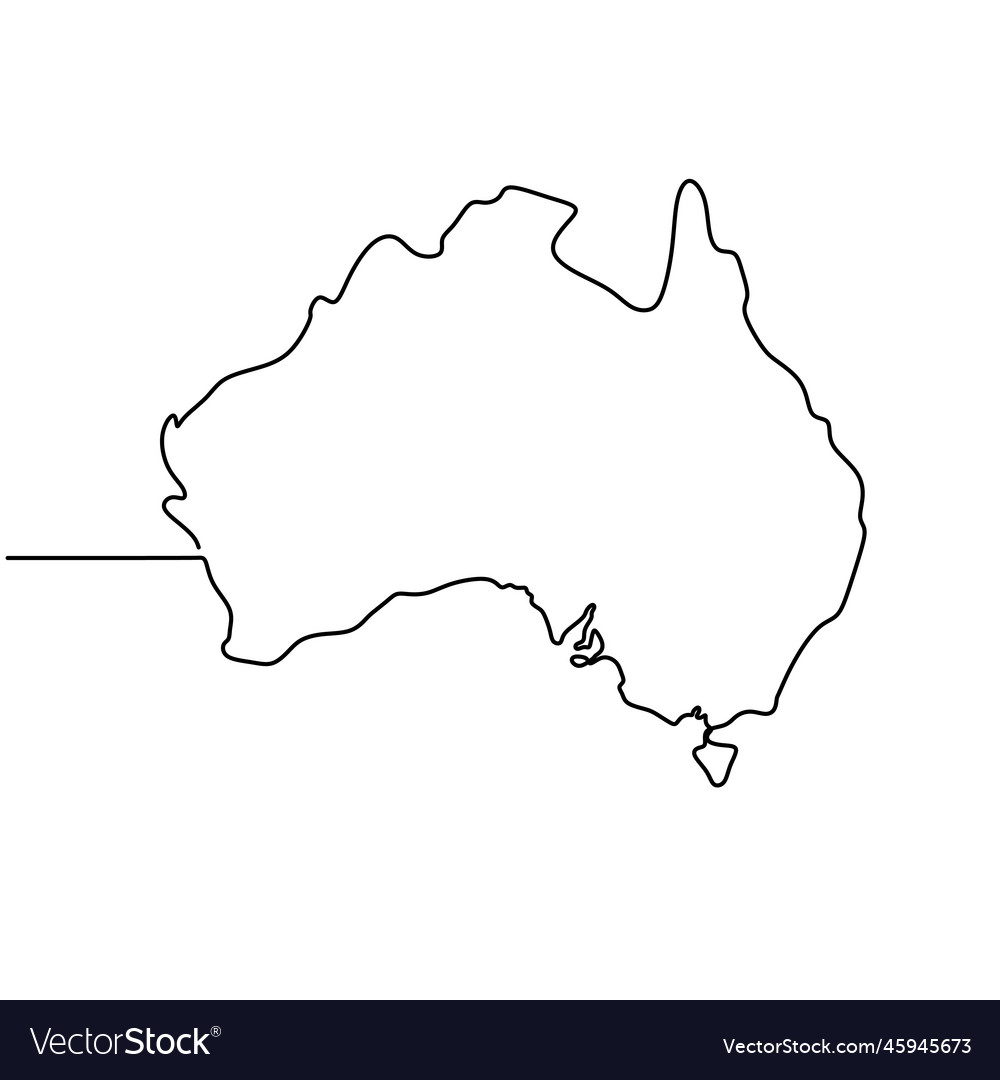 One continuous line drawing of australia abstract Vector Image