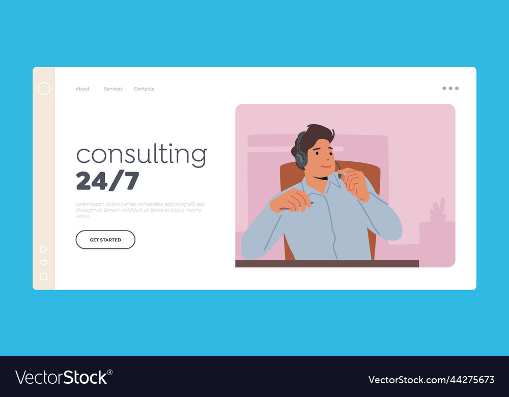 Online consulting landing page template hotline