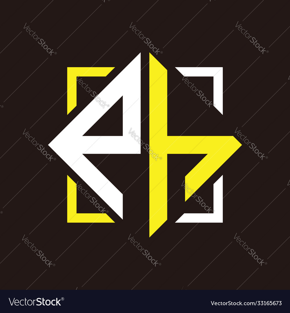 P h initials quadrangle monogram with square