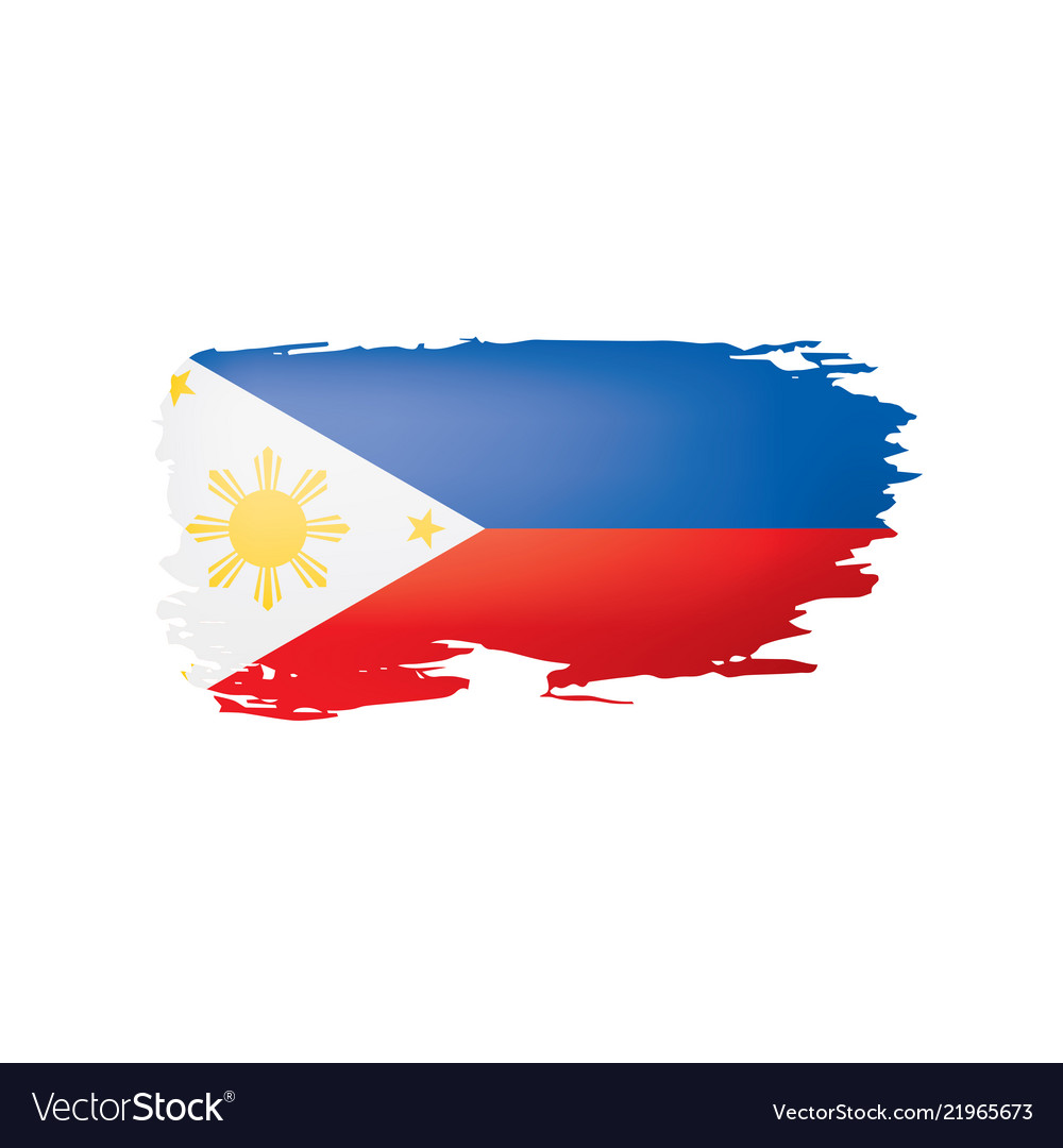 Philippines flag on a white Royalty Free Vector Image