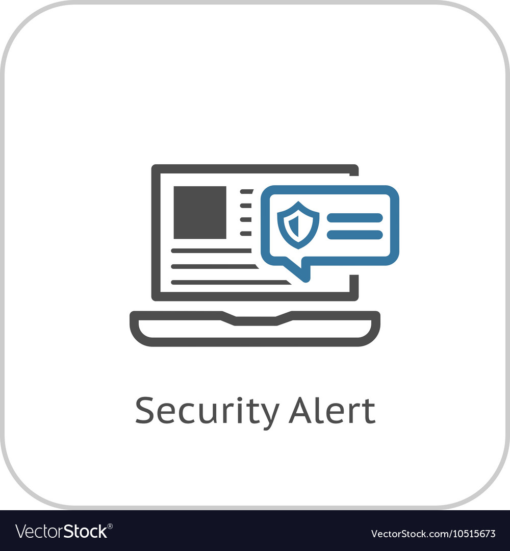 Security alert icon flat design Royalty Free Vector Image