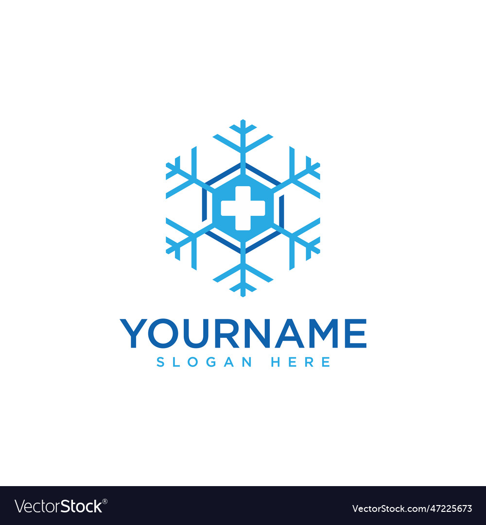 Snowflake logo sign symbol for cryo therapy Vector Image