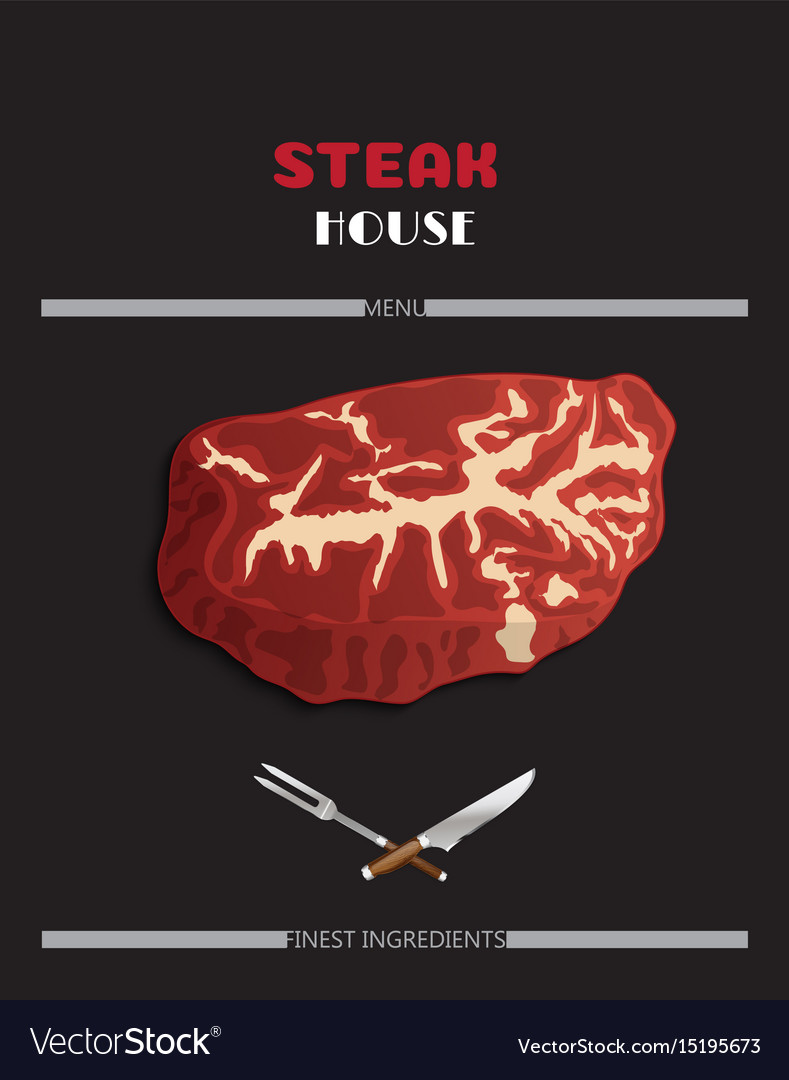 steak and grill house template menu poster vector image