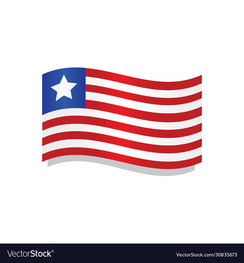 Waving flag liberia