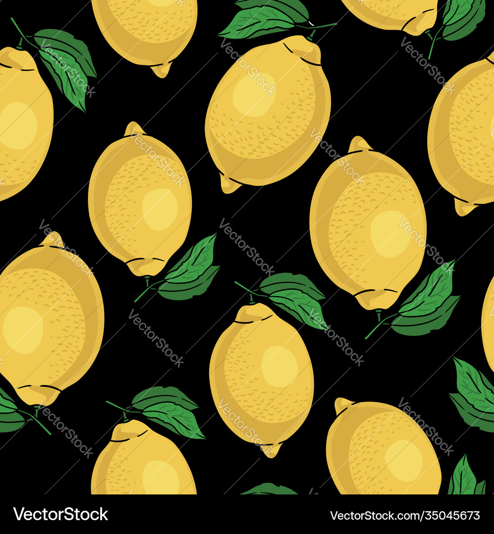 Yellow Lemon Pattern Royalty Free Vector Image